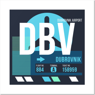 Dubrovnik (DBV) Airport // Sunset Baggage Tag Posters and Art